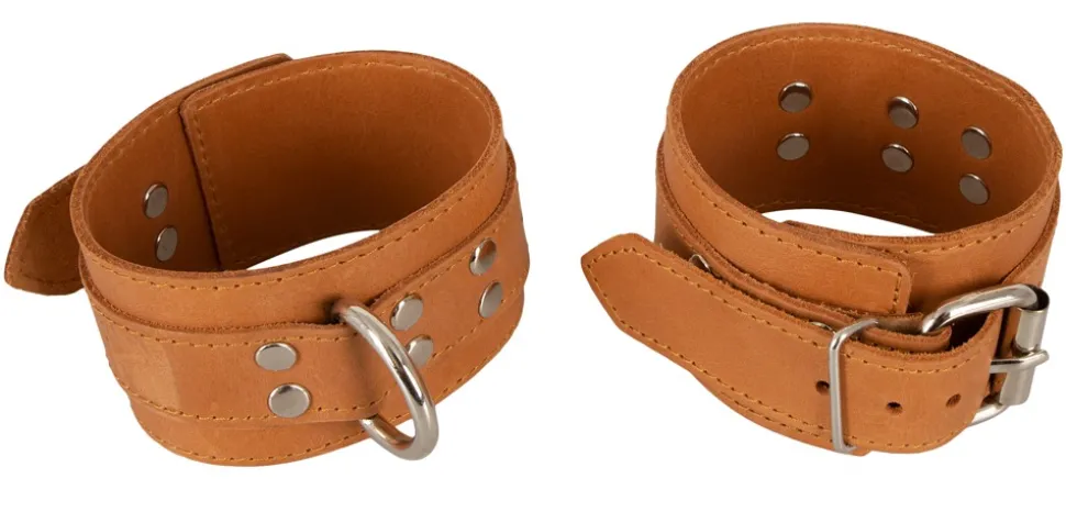 Handfesseln aus Leder in braun