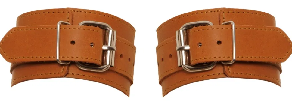 Handfesseln aus Leder in braun