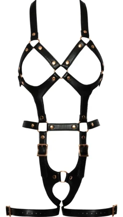 Harness in Lederoptik mit Neckholder