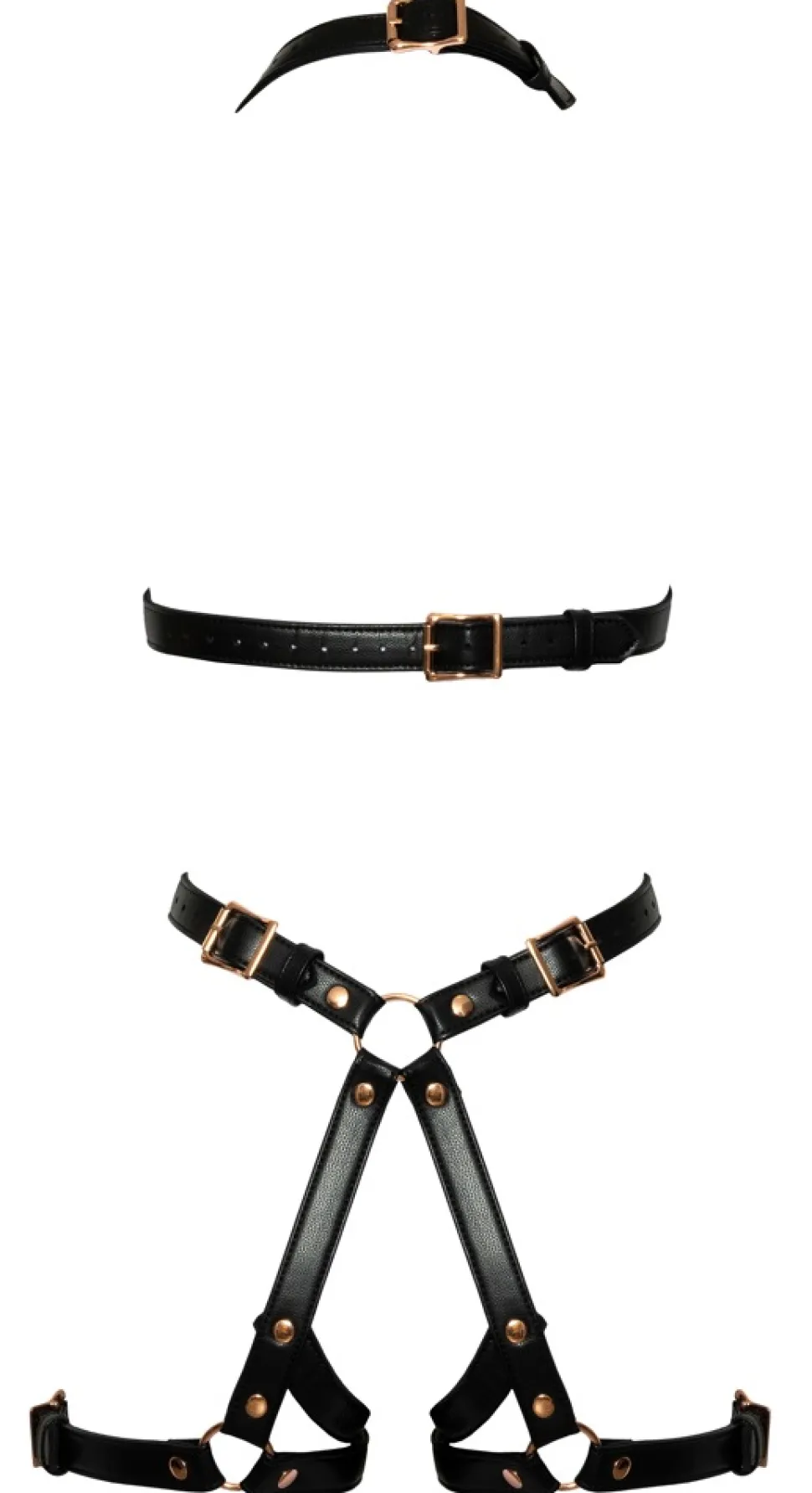 Harness in Lederoptik mit Neckholder