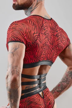 Harness T-Shirt mit Zebramuster