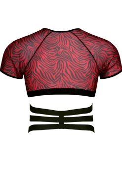 Harness T-Shirt mit Zebramuster