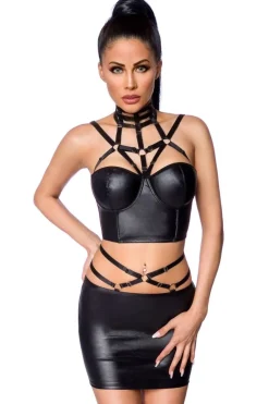 Harness-Wetlook-Set mit Rock