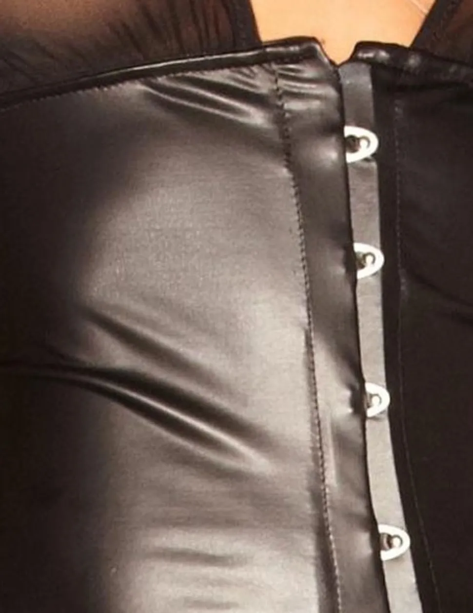 Heißes Kleid mit Corsagenschließe & Tüll-Rock in schwarz