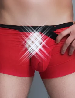 Hemd-Boxer-Set MC/9039 aus Tüll weiß/rot