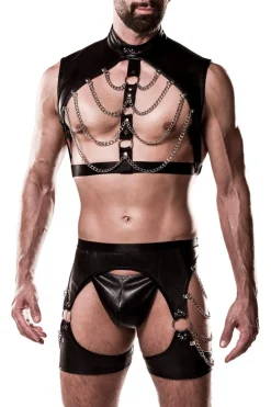 Herren Clubwear Set aus hochwertigem Lederimitat