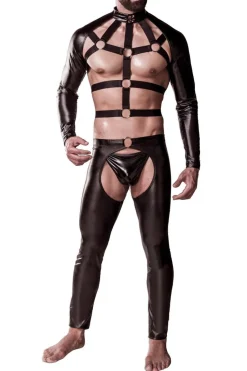 Herren Clubwear Set mit Bolero und eng geschnittenen Chaps aus weichem Material