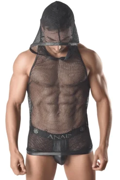 Herren Kapuzen-Shirt aus Netz Material