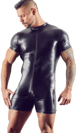 Herren Kurzoverall schwarz