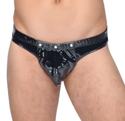 Herren Lack-Slip mit Push-up Funktion und aufklappbarer Front