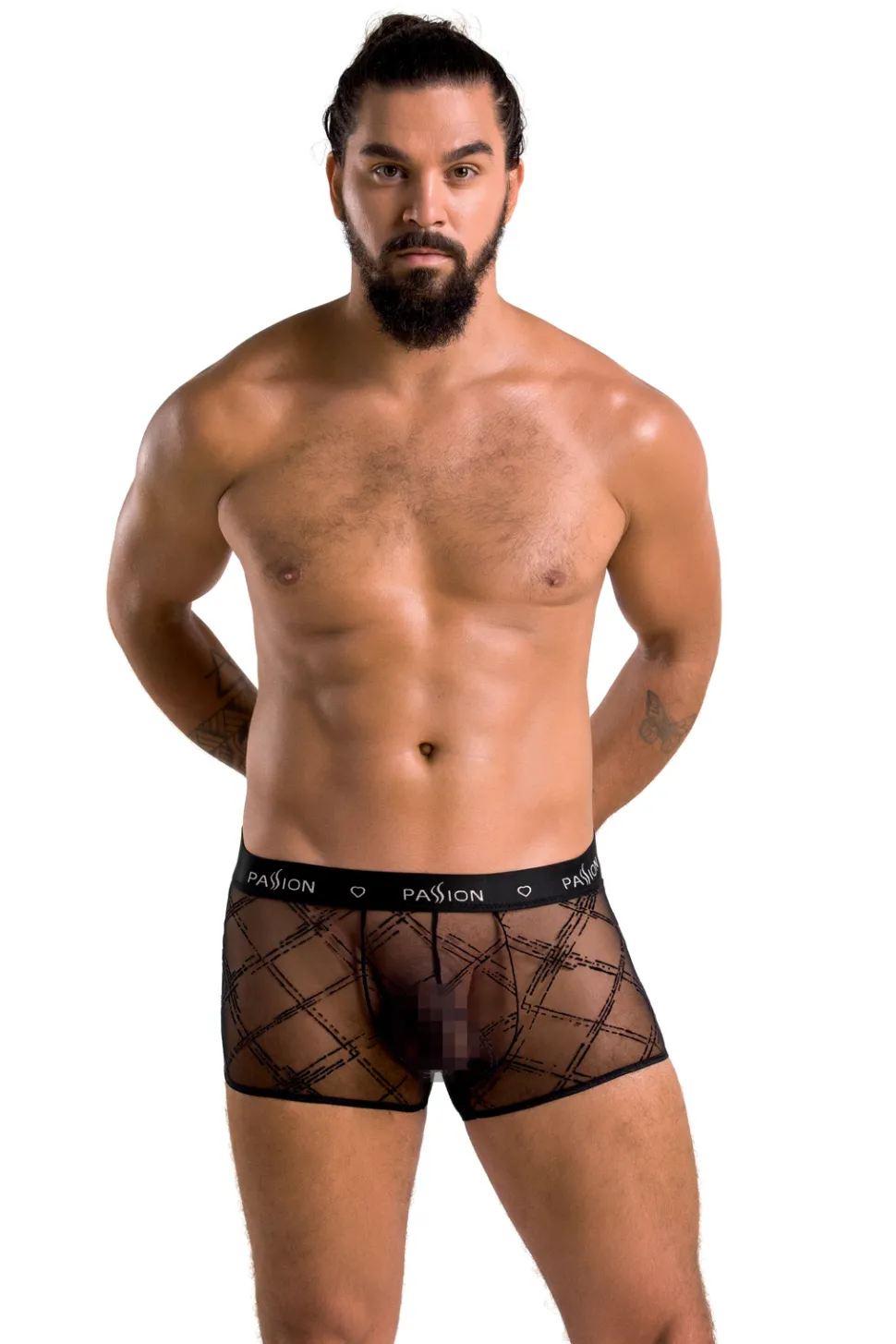 Herren Mesh Panty mit dünnen Streifen