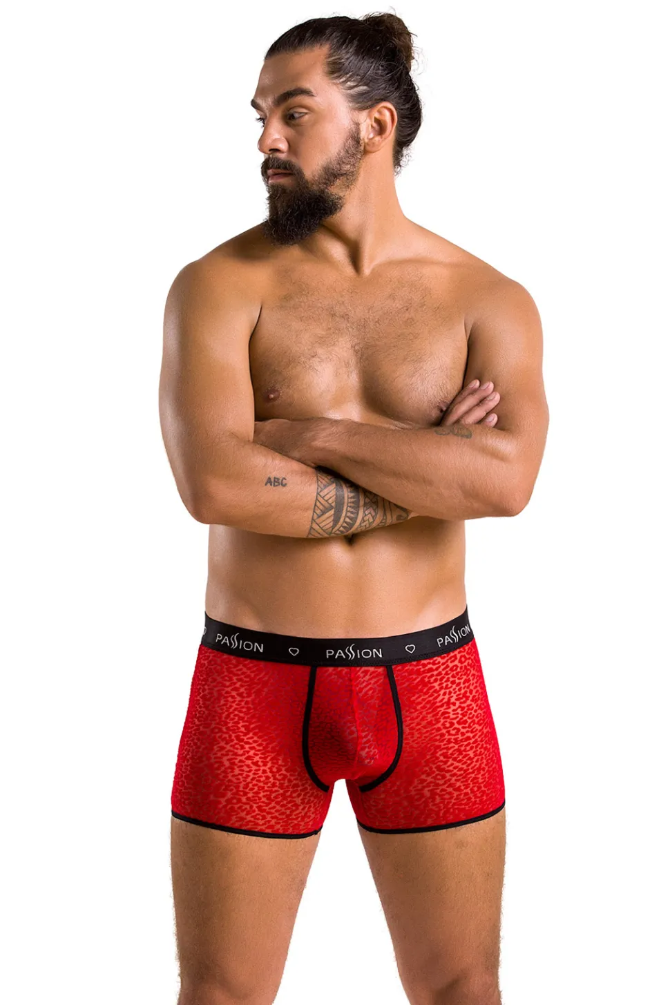 Herren Ouvert Panty im Leoparden Look