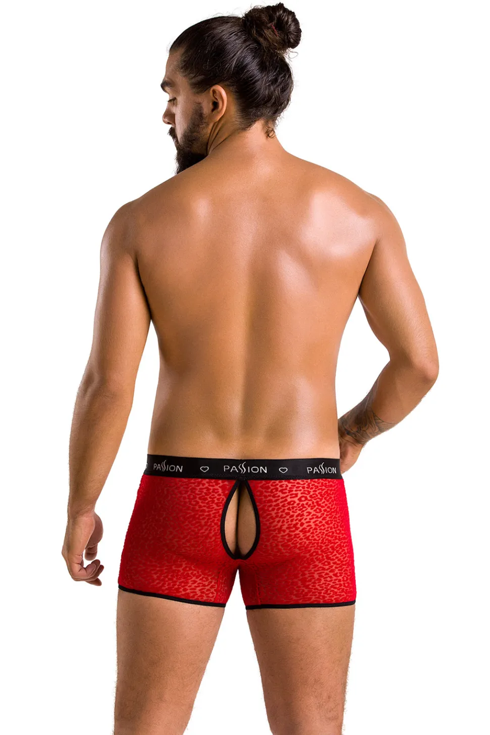 Herren Ouvert Panty im Leoparden Look