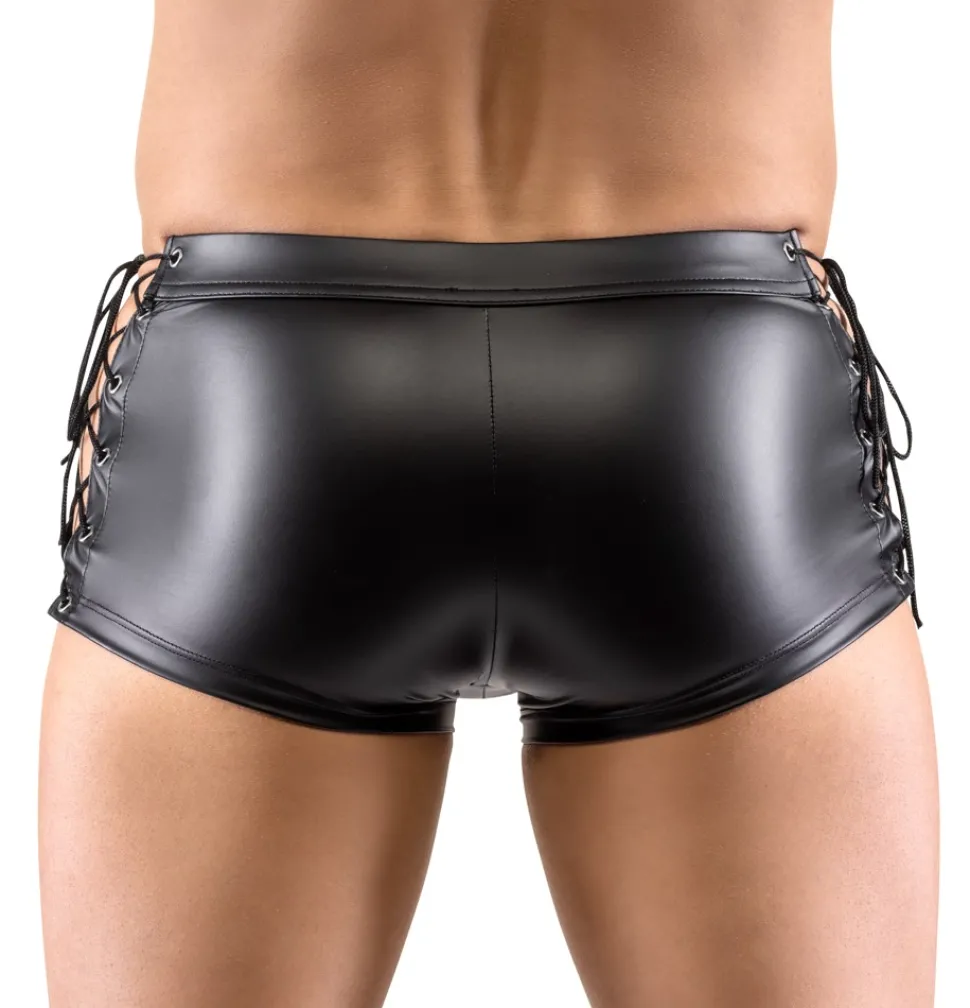 Herren Pants mit Schnürungen im edlen Mattlook mit unterlegtem Reißverschluss