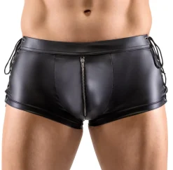 Herren Pants mit Schnürungen im edlen Mattlook mit unterlegtem Reißverschluss