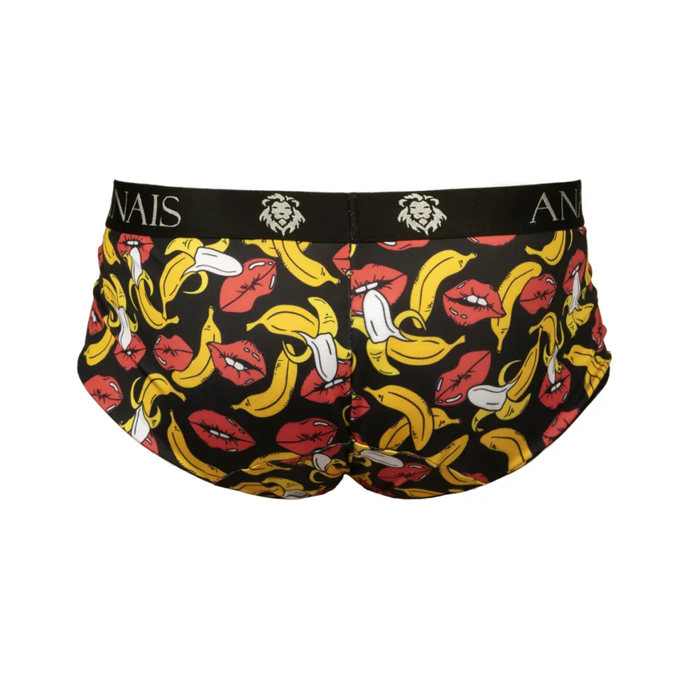 Herren Panty mit Bananen-Kussmund-Muster aus weichem und dehnbarem Material und Breitem Gummibund