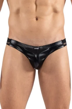 Herren Slip Brief im Wetlook mit Netzeinsätze