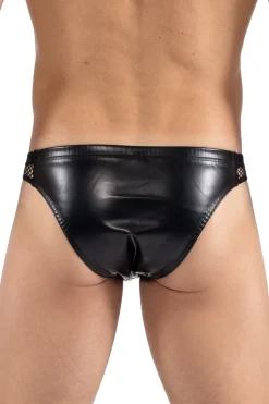 Herren Slip Brief im Wetlook mit Netzeinsätze