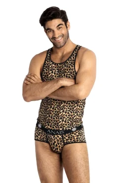 Herren Tank Top im Leoparden-Look aus weichem Material