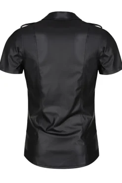 Herren Wetlook Hemd Stehkragen Druckknöpfen