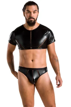 Herren Wetlook String mit Netzdetails und heißen Ausschnitten