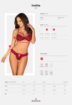 Ivetta 2tlg. Set rot