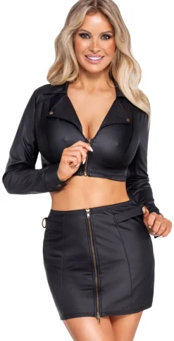 Jacke und Minirock im Set aus dehnbarem Material für hohen Tragekomfort