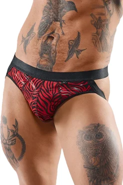 Jock Strap im Zebramuster mit besonderem Lackeinsatz