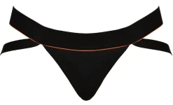 Jockstrap mit doppellagigem Cup für perfekte Passform verziert mit rasantem roten Streifen und breitem Gummibund