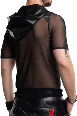 Kapuzen Shirt aus Netz Material