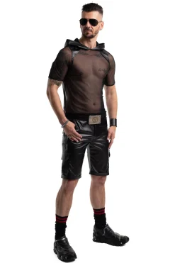 Kapuzen Shirt aus Netz Material