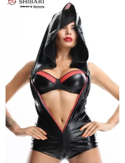 Kapuzenbody Hoshi schwarz/rot