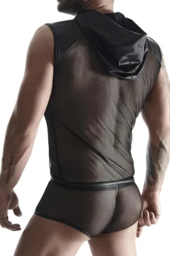 Kapuzen-Shirt aus Tüll und Wetlook