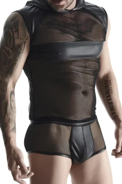 Kapuzen-Shirt aus Tüll und Wetlook