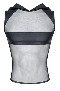 Kapuzen-Shirt aus Tüll und Wetlook