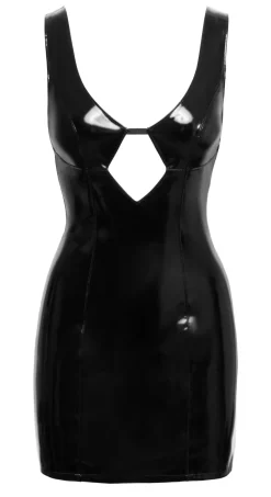 Kleid aus Lack in Schwarz