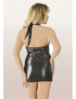 Kleid M/1071 schwarz/silber