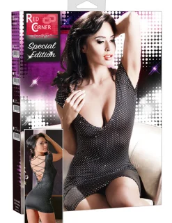 Kleid Pailletten schwarz