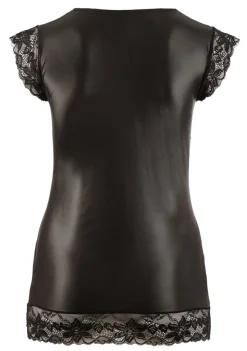 Kleid Wetlook schwarz