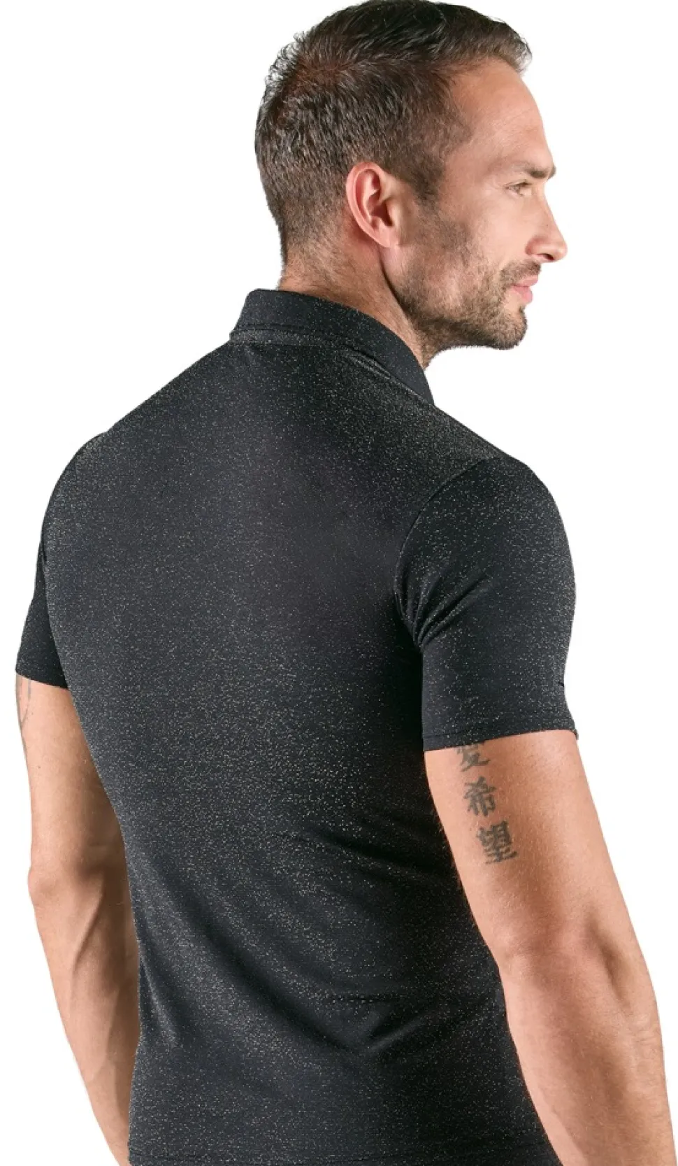 Kurzarm Hemd mit Glitzer Effekt