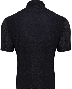 Kurzarm Hemd mit Glitzer Effekt