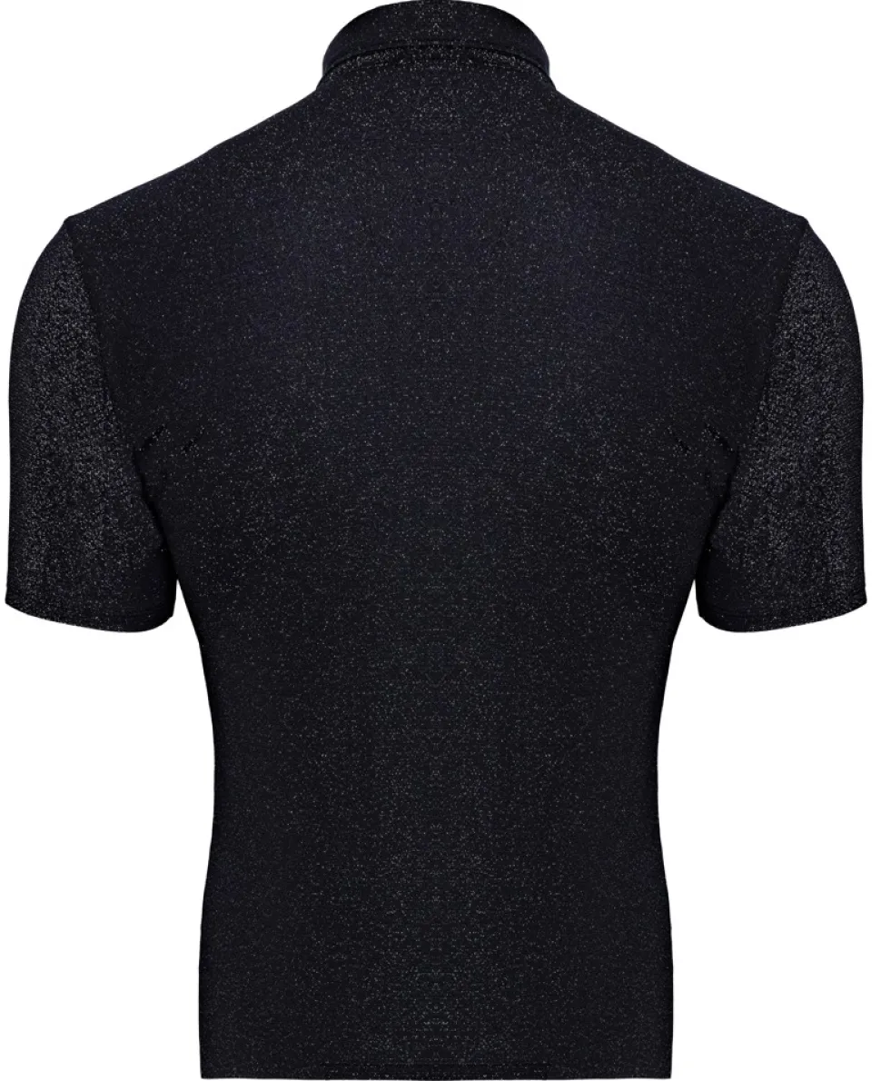 Kurzarm Hemd mit Glitzer Effekt