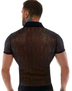 Kurzarm Spitzenhemd aus feinem Material