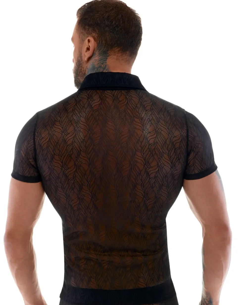 Kurzarm Spitzenhemd aus feinem Material