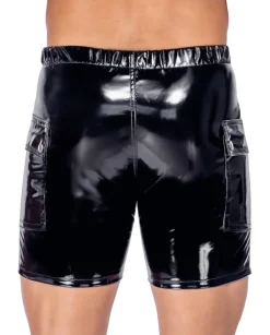 Lack Shorts mit Taschen