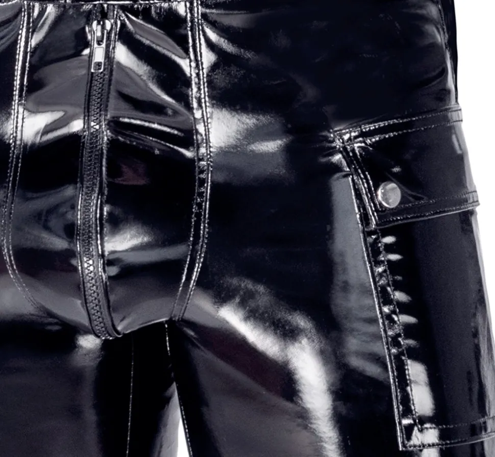 Lack Shorts mit Taschen