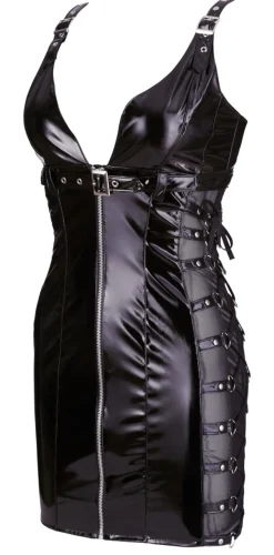 Lack-Kleid mit Reißverschluss