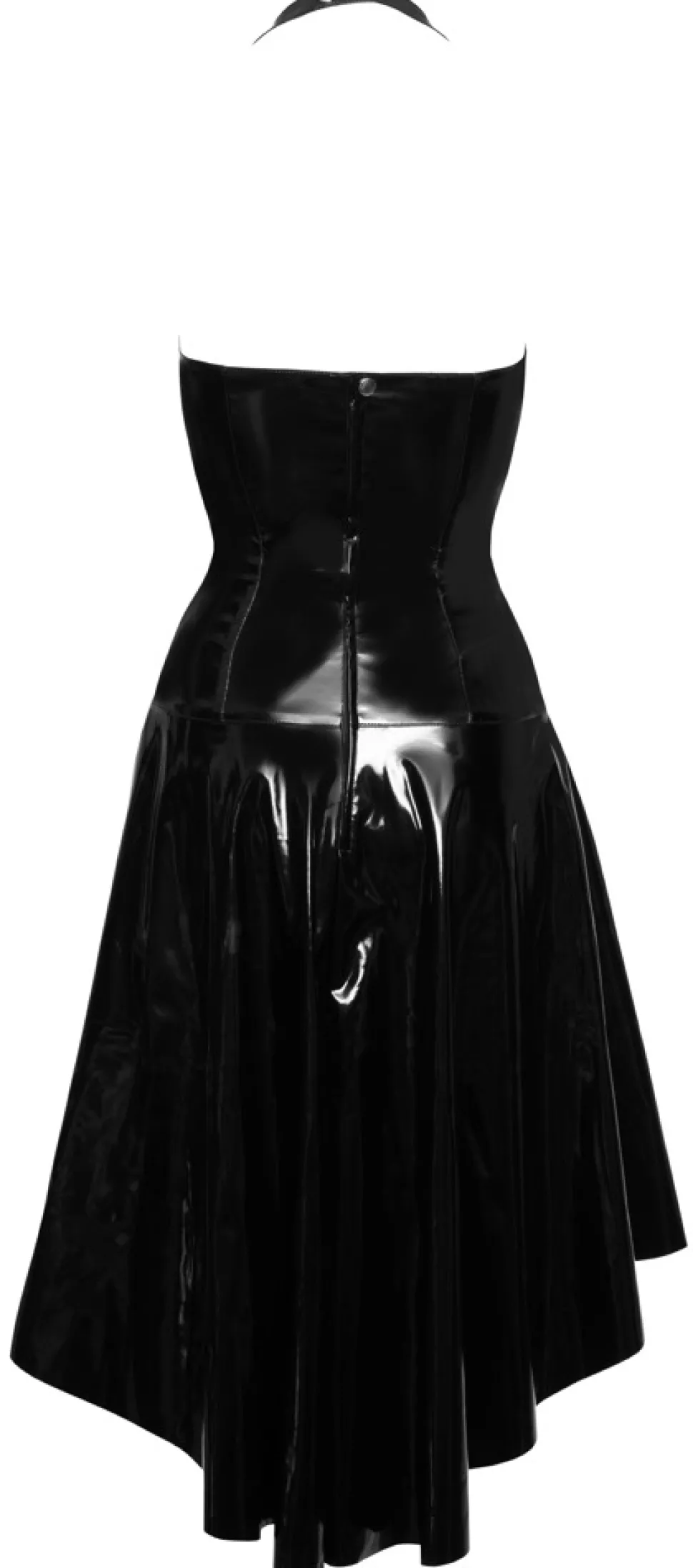 Lack-Kleid mit Schnürung Clubwear Partykleid Neckholder