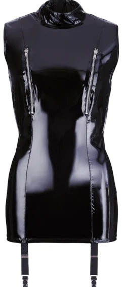 Lack-Strapskleid schwarz