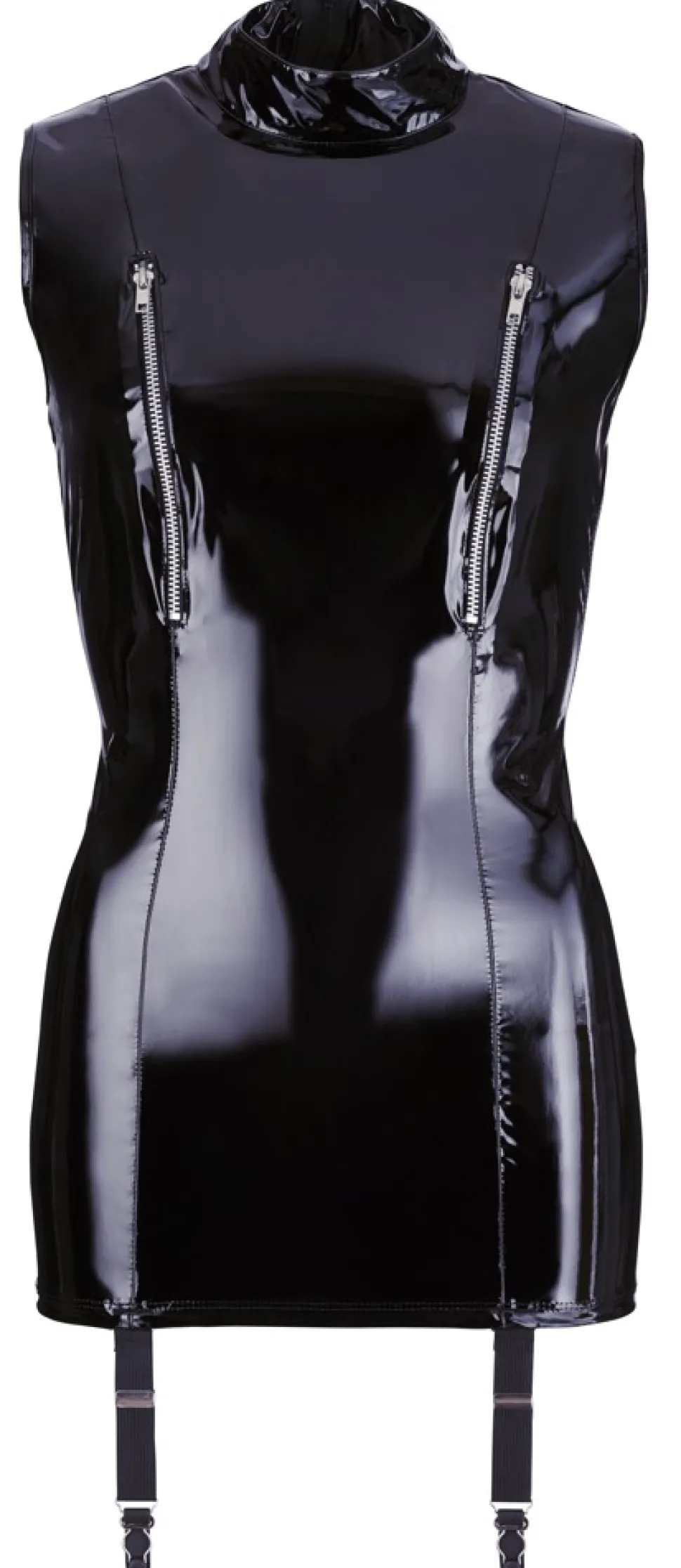 Lack-Strapskleid schwarz